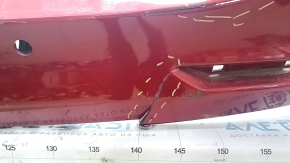 Rear bumper bare Ford Fusion mk5 19-20 for 4 parking sensors without Park Assist, red, torn on the right, broken fasteners