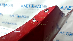 Rear bumper bare Ford Fusion mk5 19-20 for 4 parking sensors without Park Assist, red, torn on the right, broken fasteners