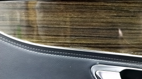 Door trim card front left Mercedes C-class W205 15-21 leather black, Luxury, wood insert, Burmester, scratches, for cleaning