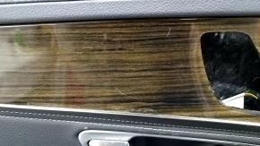 Door trim card front left Mercedes C-class W205 15-21 leather black, Luxury, wood insert, Burmester, scratches, for cleaning