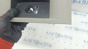 Rear center console trim VW Atlas 18 - gray, for 2 USB and cigarette lighter, scratches