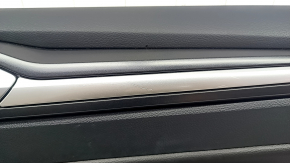 Door trim card front right Ford Fusion mk5 17-20 black with black insert leather, armrest leather, molding gray structure, scratches