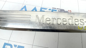 Door sill trim front left outer Mercedes C-class W205 15-21 chrome without backlight, scratches