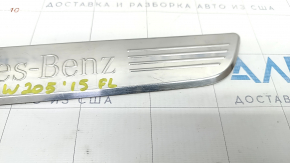 Door sill trim front left outer Mercedes C-class W205 15-21 chrome without backlight, scratches