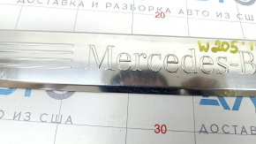 Door sill trim front right outer Mercedes C-class W205 15-21 chrome without backlight, bumps, scratches