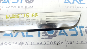 Door sill trim front right outer Mercedes C-class W205 15-21 chrome without backlight, bumps, scratches
