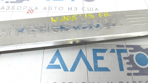 Door sill trim front right outer Mercedes C-class W205 15-21 chrome without backlight, bumps, scratches