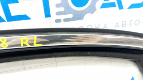 Upper rear left door molding VW Passat b8 16-19 USA chrome with glass seal, scratches