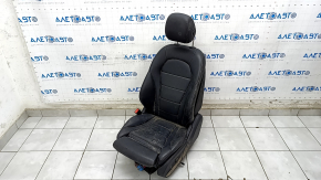 Driver's seat Mercedes C-class W205 15-21 without airbag, electric, heated, memory, black leather, driftwood, non-working, for cleaning
