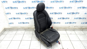 Passenger seat Mercedes C-class W205 15-21 without airbag, electric, heated, black leather, driftwood, non-working, needs cleaning, no cushion and runner drive, broken pad mount