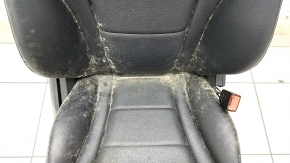 Passenger seat Mercedes C-class W205 15-21 without airbag, electric, heated, black leather, driftwood, non-working, needs cleaning, no cushion and runner drive, broken pad mount