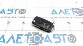 Key VW Passat b8 16-19 USA 4 buttons, folding, no emblem, worn, scratches