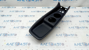 Center console cup holder trim Toyota Prius 16-18 black, broken crepe, scratches