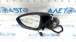 Side mirror left VW Passat b8 16-19 USA 10+2 pins, turn signal, BSM, heated, black, broken lining mount, sand