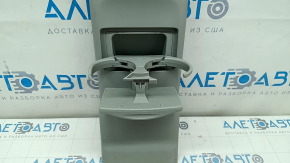 Rear center console trim Toyota Prius V 12-17 light gray, with cup holders, scratches