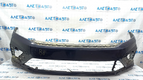 Bare front bumper VW Passat b8 16-19 USA R-Line, black, broken fasteners, scratches