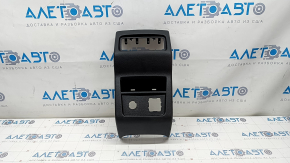 Rear center console trim Ford Edge 15-18 black, under socket and cigarette lighter, scratches, cracked fastener