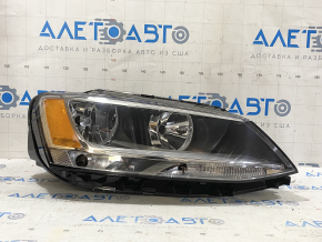 Headlight front right VW Jetta 11-16 naked USA DEPO yellow reflector