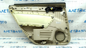Door trim card rear right VW Passat b8 16-19 USA beige with beige insert leather, armrest leather, molding graphite, scratches, tear, needs cleaning