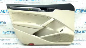 Door trim card front left VW Passat b8 16-19 USA beige with beige insert leather, armrest leather, molding graphite, butt, for cleaning