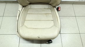 Passenger seat VW Passat b8 16-19 USA without airbag, manual, heated, beige leather, beige stitching, dry-cleanable, broken headrest adjustment button