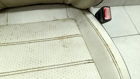 Passenger seat VW Passat b8 16-19 USA without airbag, manual, heated, beige leather, beige stitching, dry-cleanable, broken headrest adjustment button