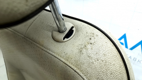 Passenger seat VW Passat b8 16-19 USA without airbag, manual, heated, beige leather, beige stitching, dry-cleanable, broken headrest adjustment button