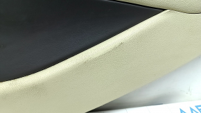 Left side center console trim Lincoln MKZ 13-16 beige + dark gray leather, chemically treated, worn