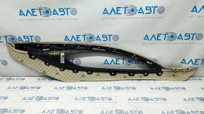 Left side center console trim Lincoln MKZ 13-16 beige + dark gray leather, chemically treated, worn