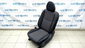 Driver's seat Nissan Rogue Sport 17-19 without airbag, electric, cloth, black with gray insert