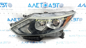 Headlight assembly front left Nissan Rogue Sport 17-19 halogen, with fasteners, sand