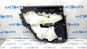 Door trim card rear right Ford Edge 19-23 black Titanium, insert and armrest black leather, white stitching, scratches