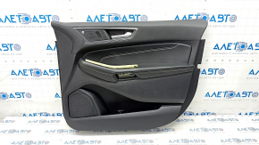 Door trim card front right Ford Edge 19-23 black Titanium, insert and armrest black leather, white stitching, for Bang & Olufsen music, scratches