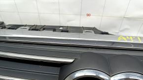 Radiator grille assembly Audi A4 B9 17-19 with emblem, for parking sensors, light chrome, sand