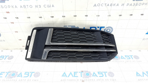 Front bumper grille right Audi A4 B9 17-19 s-line, without radar, light chrome, sand
