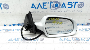 Side mirror right Audi A4 B8 08-16 6 pins, heated, turn signal, white, scratches