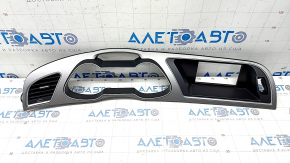 Front panel trim, speedometer frame for monitor, Audi A4 B8 08-16, gray, with air duct, broken fasteners