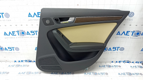 Door trim card rear right Audi A4 B8 13-16 rest black with beige insert leather, molding under the tree structure, sedan, without curtain, break crepe, scratch