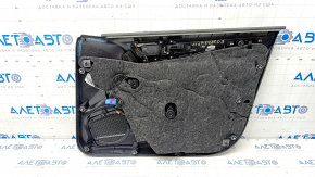 Door trim card front left Audi A4 B8 13-16 rest black with beige insert leather, armrest leather, molding under wood structure, sedan, butt