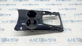 Center console trim with cup holder Ford Edge 15-18 black, gloss, type 2, scratches
