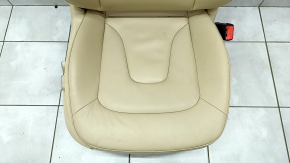Passenger seat Audi A4 B8 13-16 without airbag, electric, beige leather, scratches on leather and lining, needs cleaning