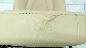 Passenger seat Audi A4 B8 13-16 without airbag, electric, beige leather, scratches on leather and lining, needs cleaning