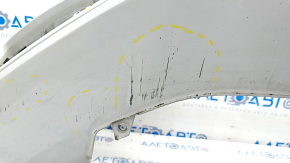 Bare front bumper Audi A4 B8 13-16 rest, white, under headlight washers, dent, scratches, broken fasteners