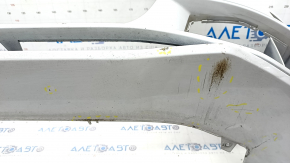 Bare front bumper Audi A4 B8 13-16 rest, white, under headlight washers, dent, scratches, broken fasteners