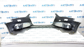 Bare front bumper Audi A4 B8 13-16 rest, white, under headlight washers, dent, scratches, broken fasteners