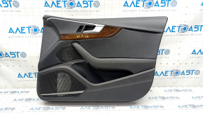 Door trim card front right Audi A4 B9 17-19 black, black armrest, leather, wood insert, Bang and Olufsen