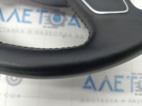 Bare steering wheel Audi A4 B8 13-16 leather black, 4 spokes, scratches on leather