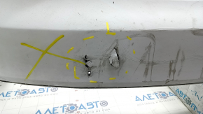 Bare rear bumper Audi A4 B8 13-16 rest without parking sensors S-Line, white, frame broken, torn, dented, broken fasteners