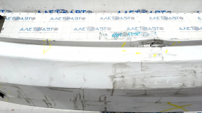 Bare rear bumper Audi A4 B8 13-16 rest without parking sensors S-Line, white, frame broken, torn, dented, broken fasteners