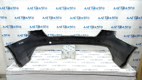 Bare rear bumper Audi A4 B8 13-16 rest without parking sensors S-Line, white, frame broken, torn, dented, broken fasteners